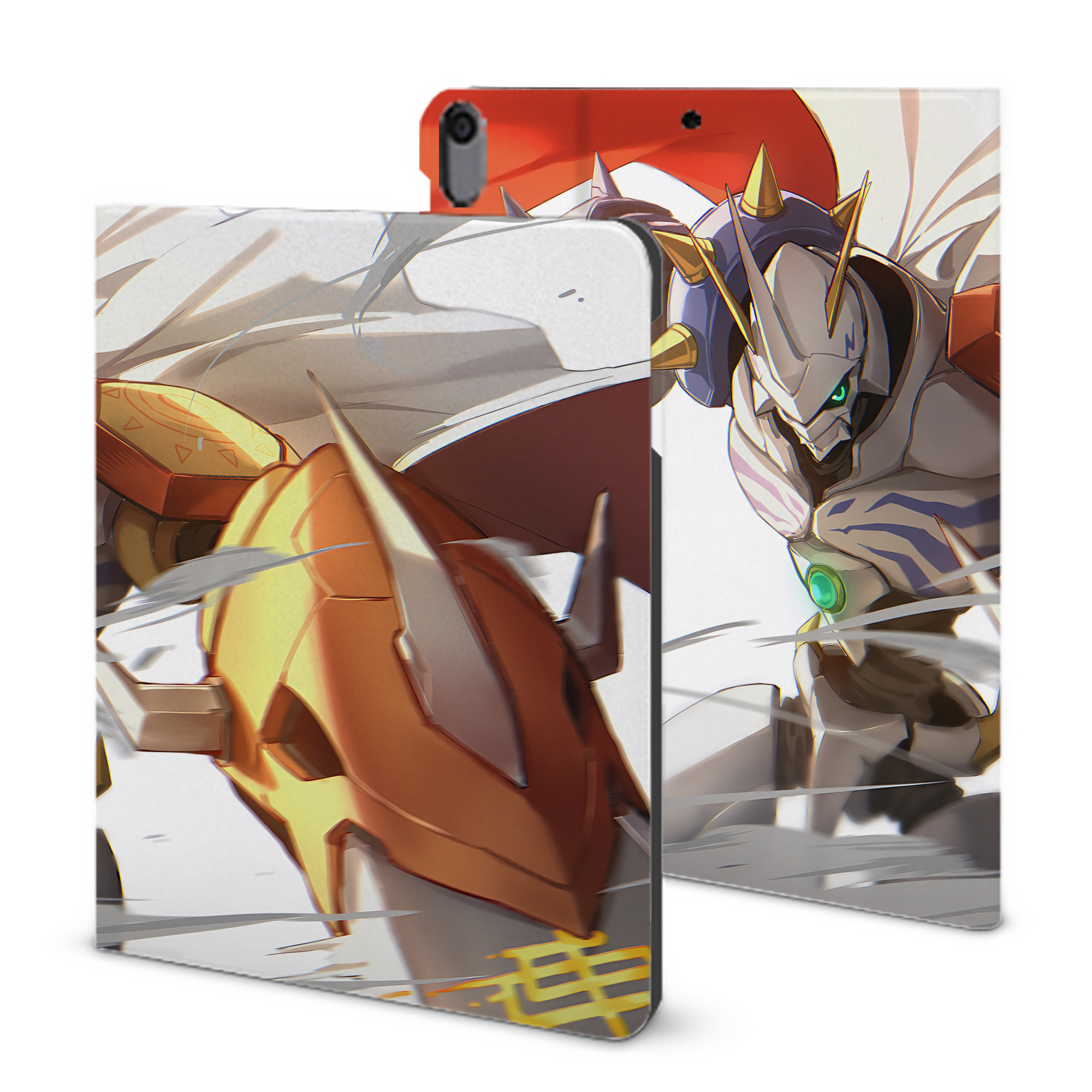 （画像用） Digimon デジタルモンスター/デジモン IPad ケース ブック型 PUレザー TPU 耐衝撃 軽量 薄型 ペン収納なし 全面保護 IPad 各モデル対応